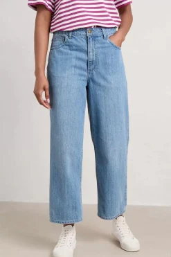 Seasalt Cornwall Barnes Organic Cotton Denim Crops<Women Trousers & Shorts