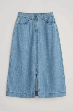 Seasalt Cornwall Bowline Denim Midi Skirt<Women Skirts