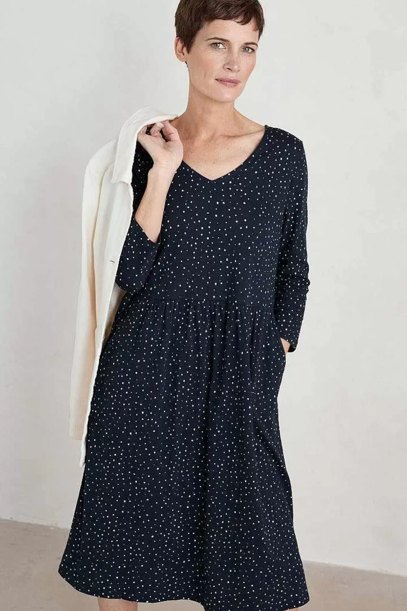 Seasalt Cornwall Brush Drawing 3/4 Sleeve Dress<Women Dresses