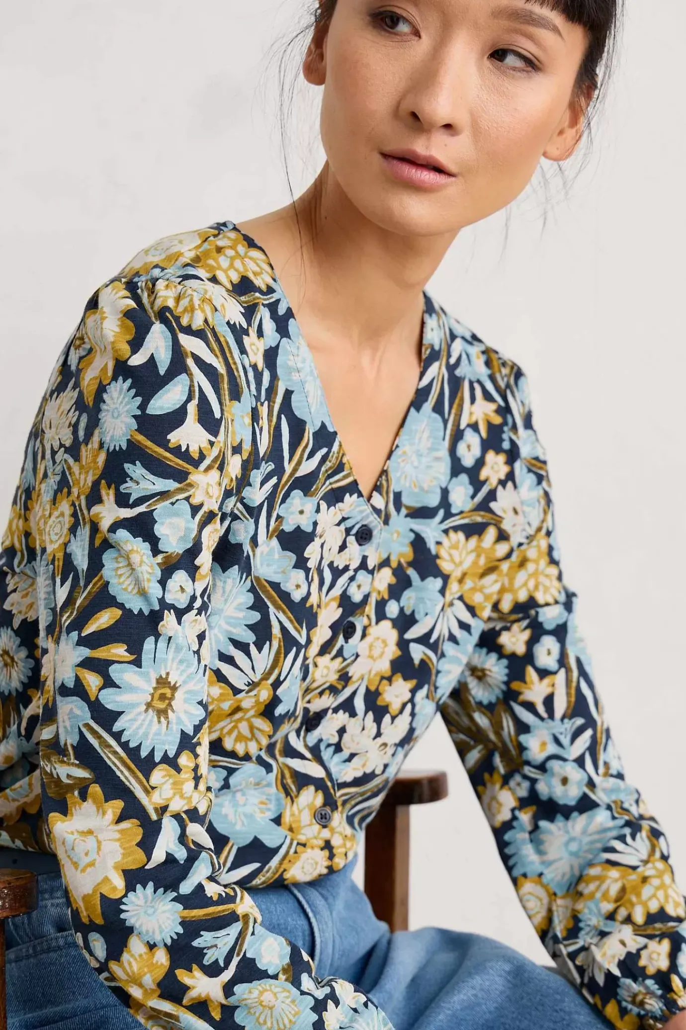 Seasalt Cornwall Butterflies Jersey Top<Women Tops