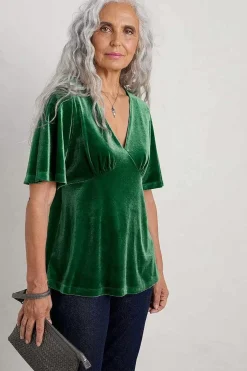 Seasalt Cornwall Capsule V-Neck Velvet Top<Women Tops