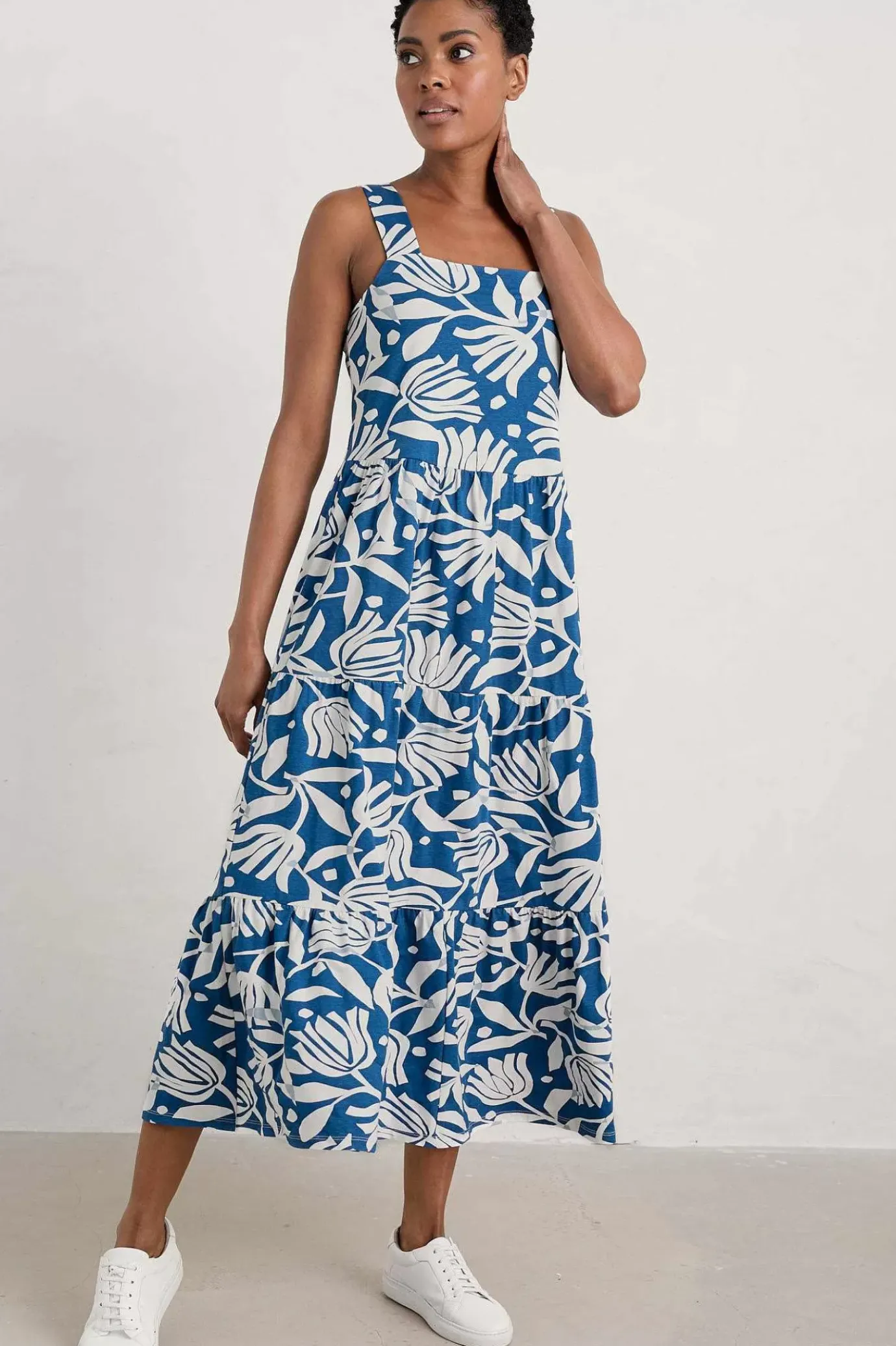 Seasalt Cornwall Deep Water Tiered Dress<Women Dresses