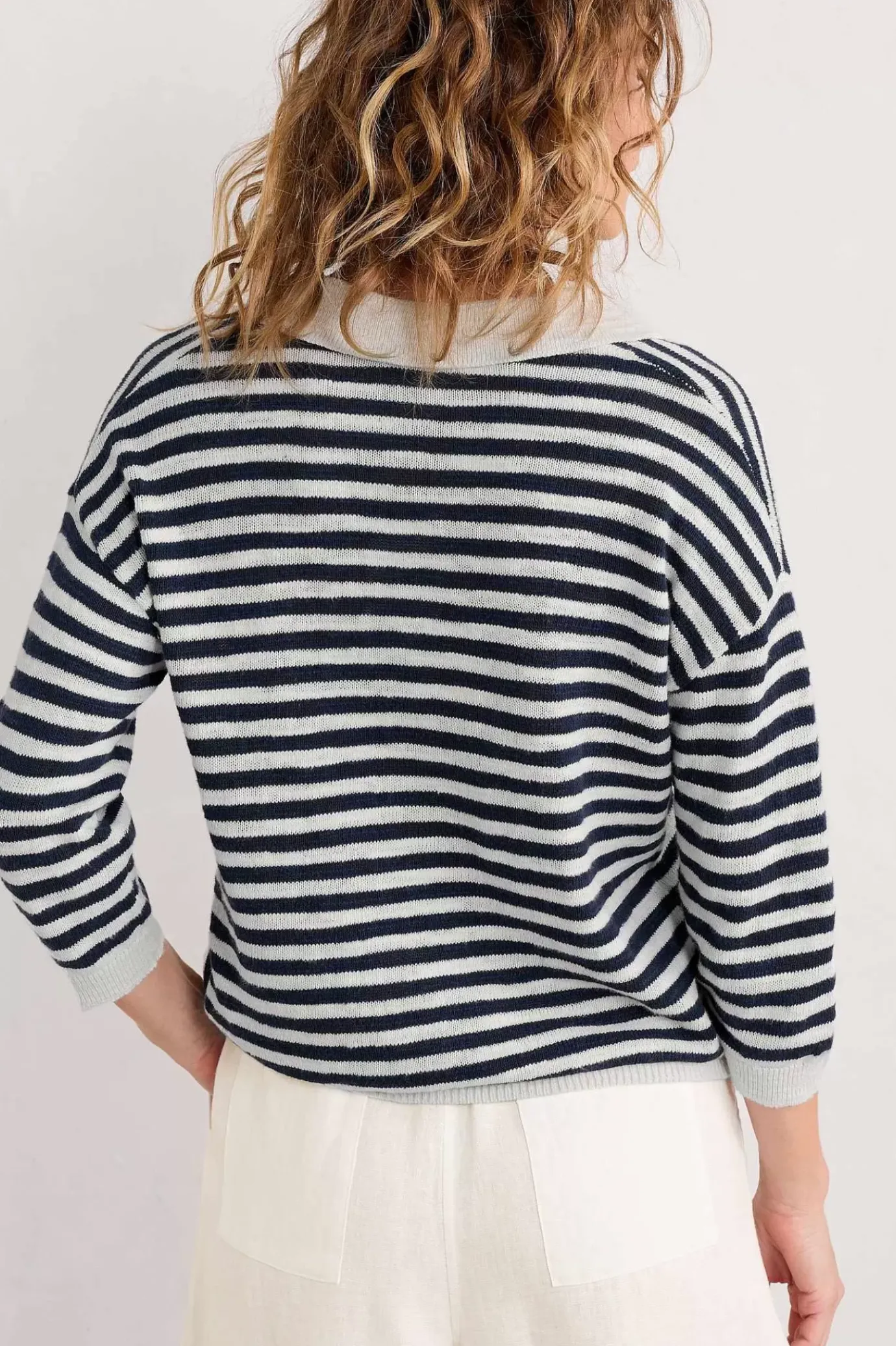 Seasalt Cornwall Gwynver Lightweight V-Neck Collared Jumper<Women Knitwear