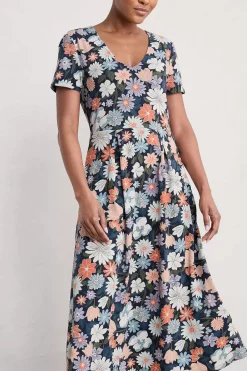 Seasalt Cornwall Helena Short Sleeve V-Neck Midi Dress<Women Dresses