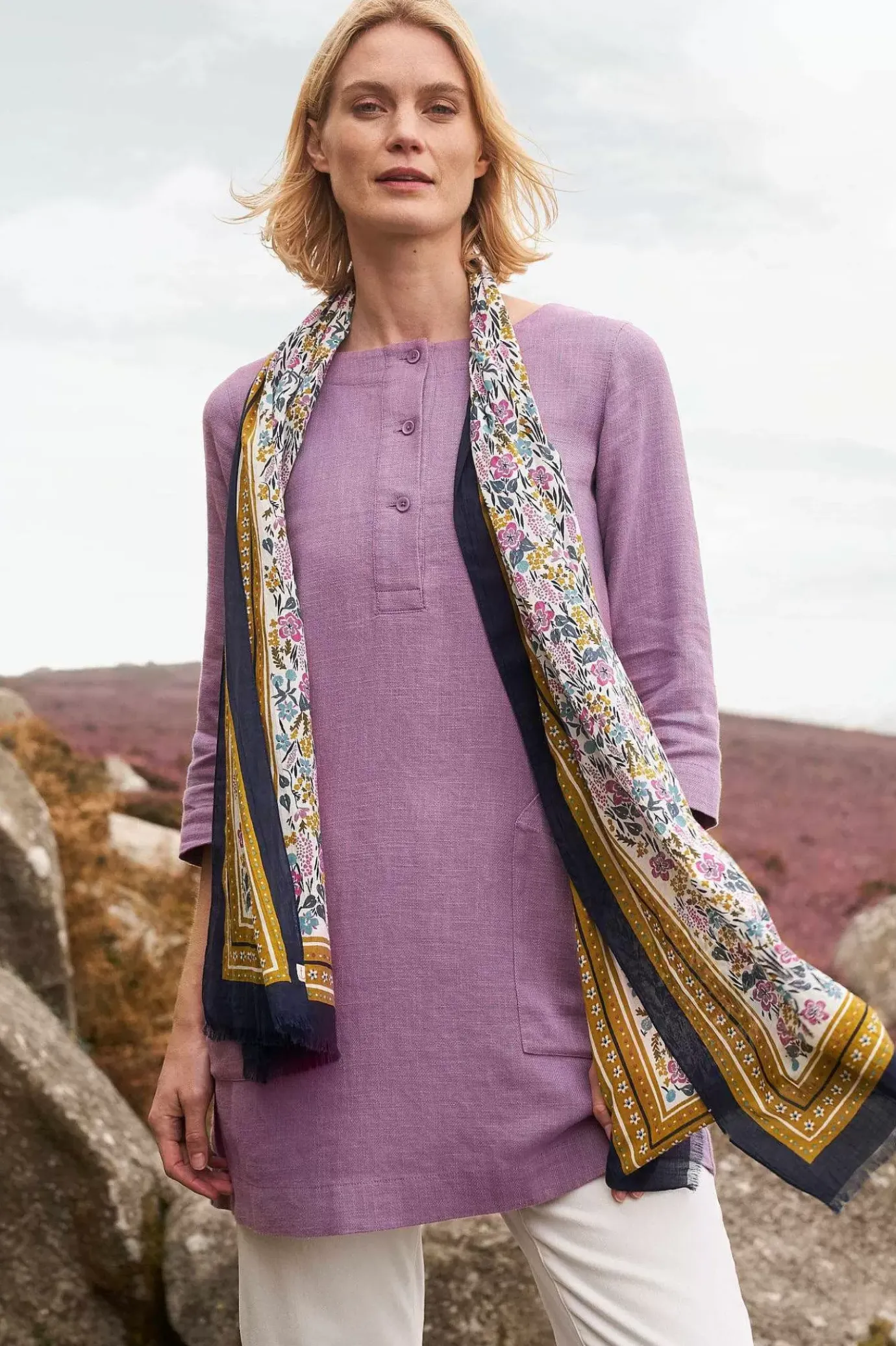Seasalt Cornwall Lighthouse Rock 3/4 Sleeve Tunic<Women Tunics