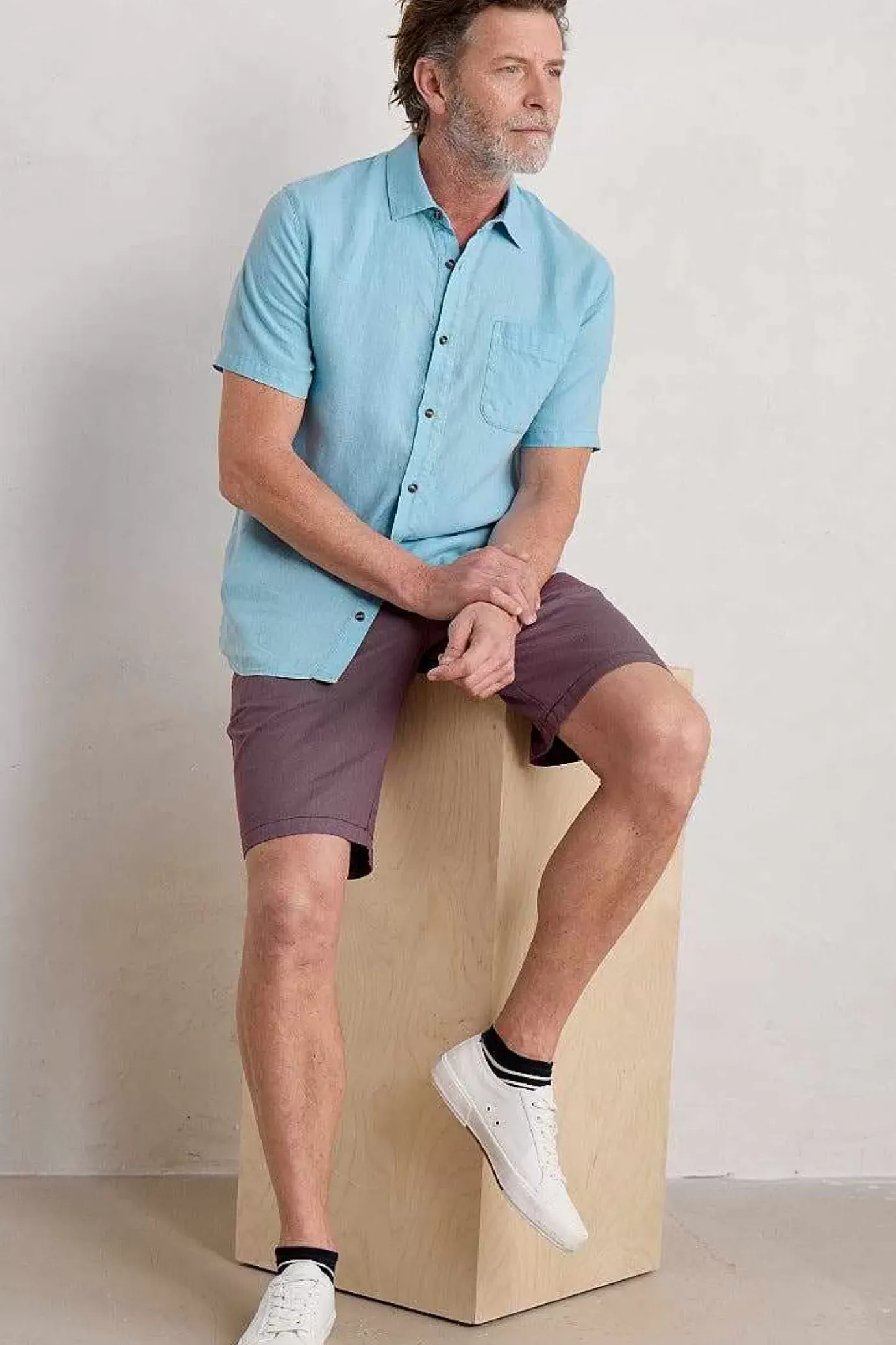 Seasalt Cornwall Men's Carne Short Sleeve Linen Shirt<Men Tops & T-Shirts