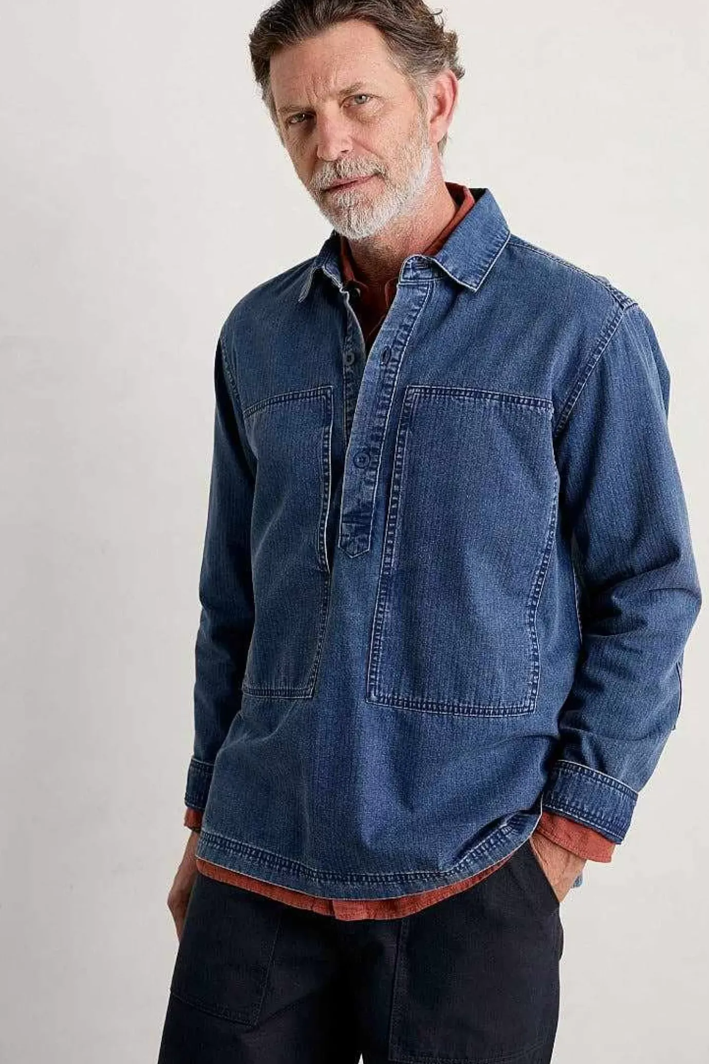 Seasalt Cornwall Men's Hawser Denim Overshirt<Men Tops & T-Shirts
