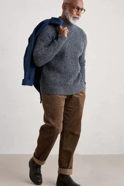 Seasalt Cornwall Men's Wheelwright Ribbed Lambswool Blend Jumper<Men Knitwear