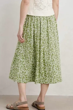 Seasalt Cornwall Ready Sail Printed Jersey Midi Skirt<Women Skirts
