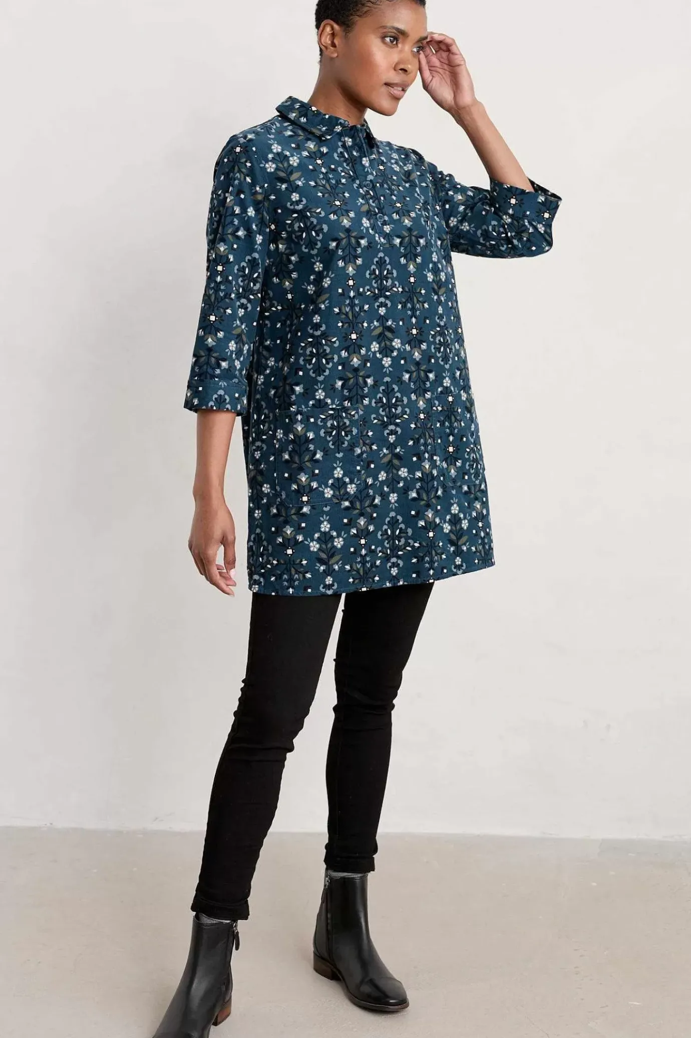 Seasalt Cornwall Sky Sketch Needlecord Tunic<Women Tunics