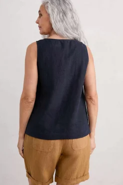 Seasalt Cornwall Sunlit Seagrass Linen Vest<Women Tops