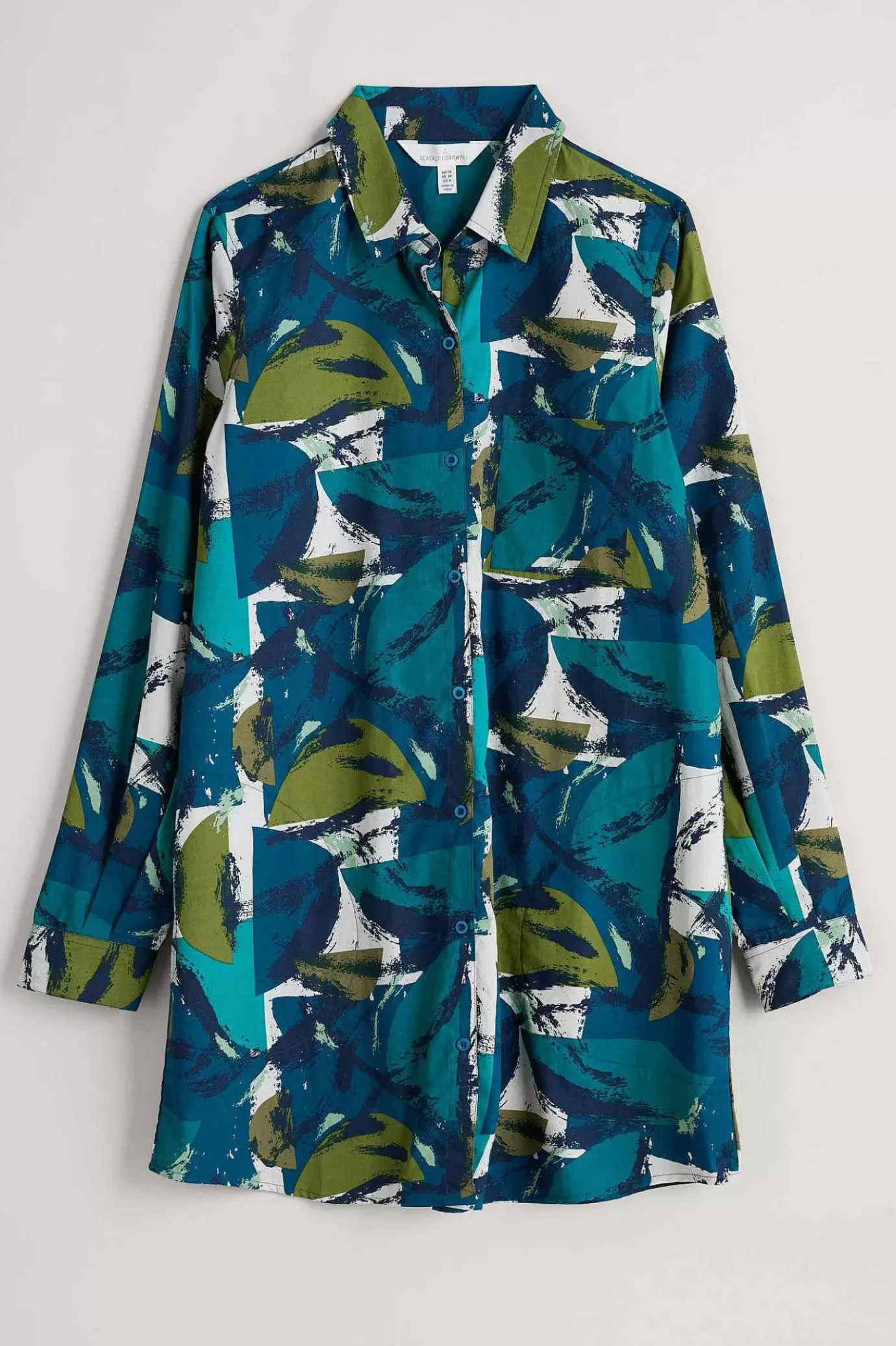 Seasalt Cornwall Waterworn Textured Longline Shirt (Gots)<Women Tops